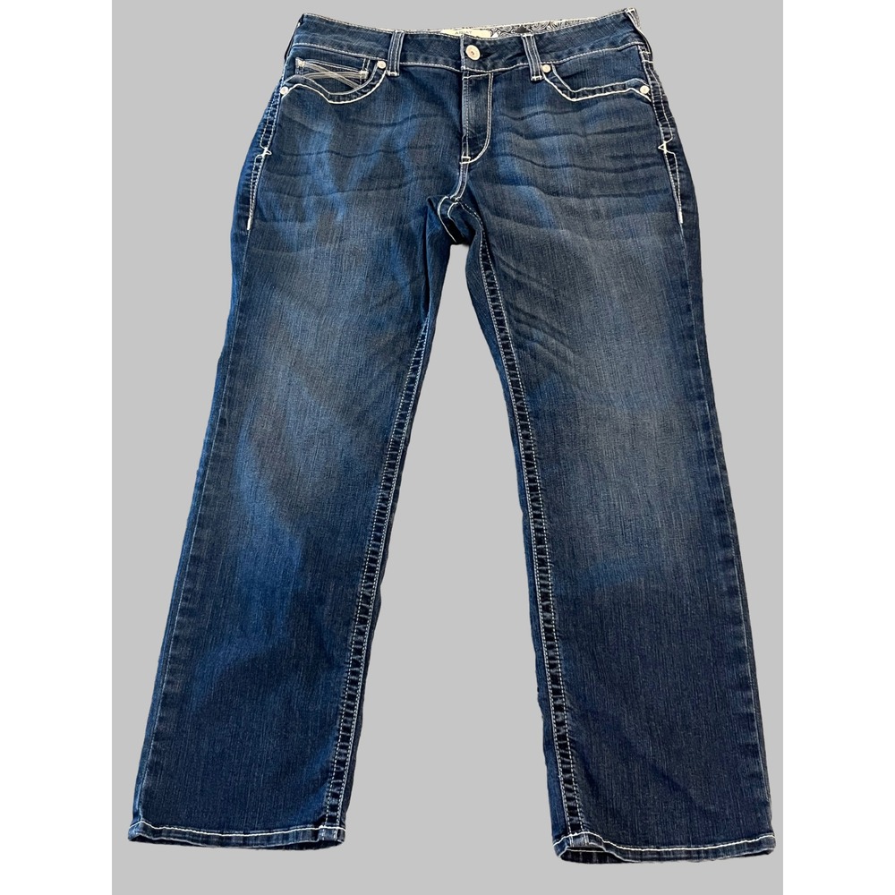 Ariat Real Denim Jeans Womens 33S Mid Rise Straight Western Cowgirl Rodeo